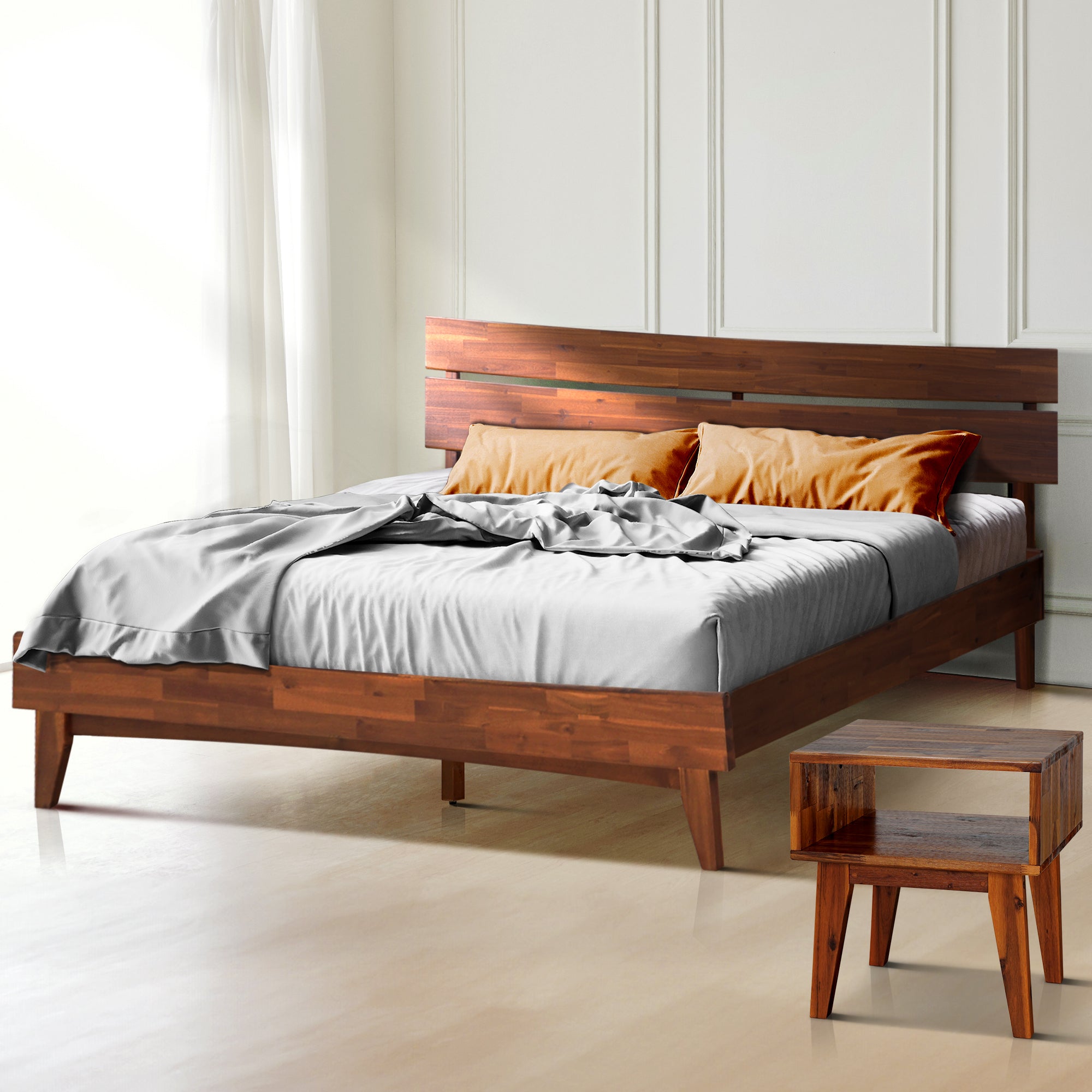 Aurora Solid Wood Bed Frame