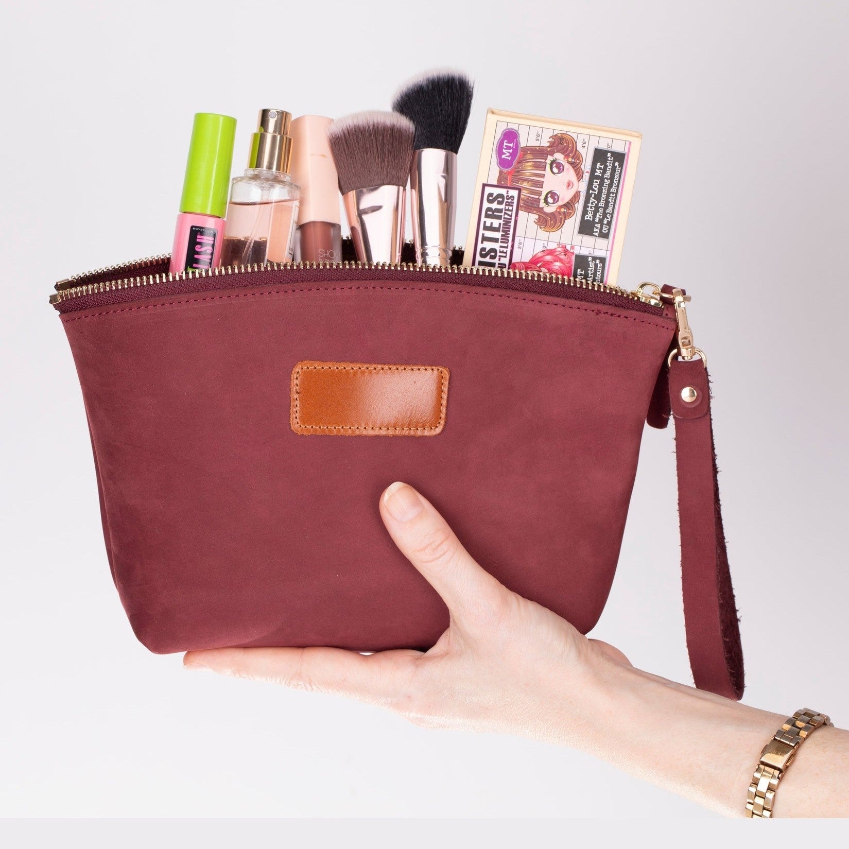 Avondale Premium Leather Dopp Kit - Travel Makeup Bag for Men & Women