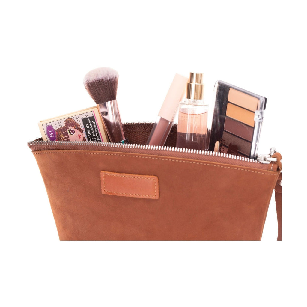 Avondale Premium Leather Dopp Kit - Travel Makeup Bag for Men & Women