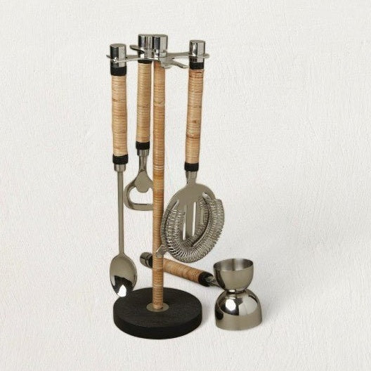 Bailey Rattan Hanging Bar Tool Set