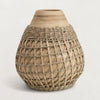 Bamboo Vase with Seagrass Weave