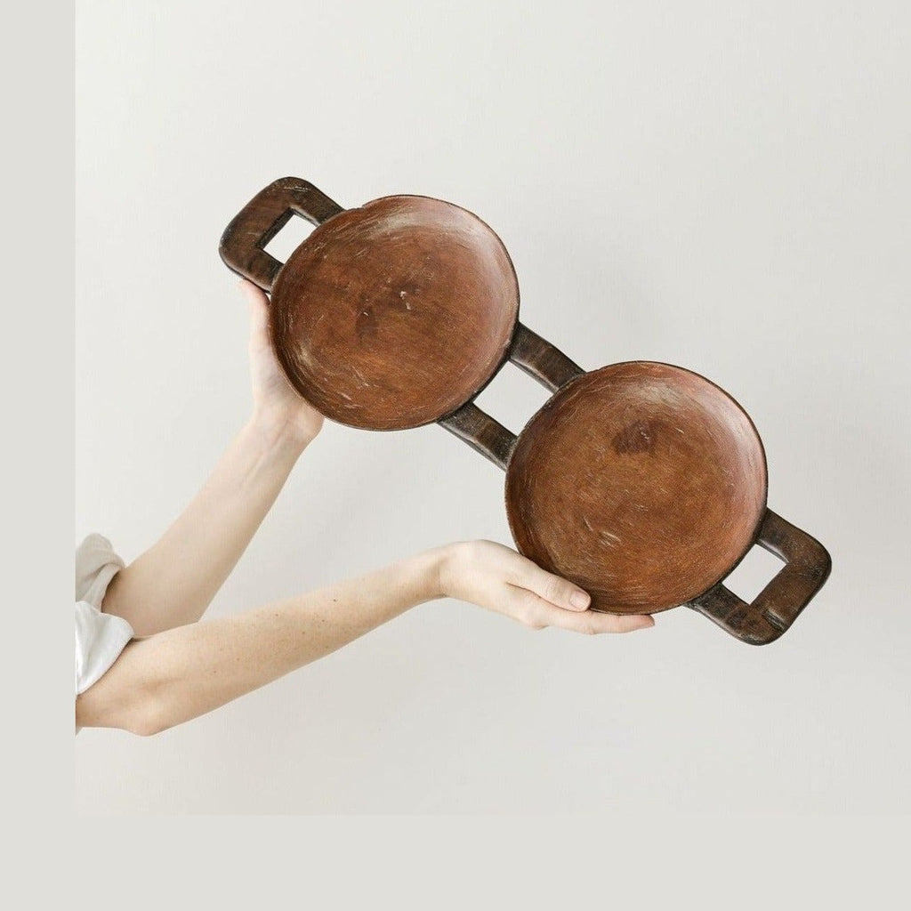 Bamenda Duo Circular Wooden Serving Tray