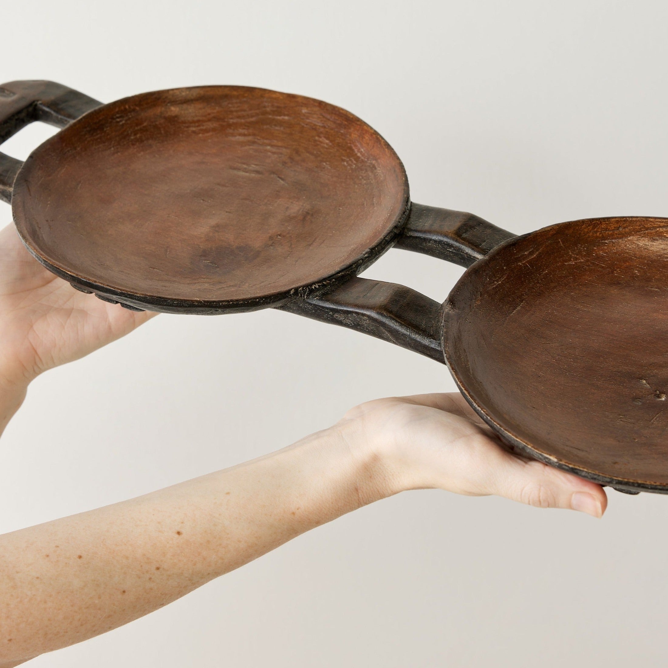 Bamenda Duo Circular Wooden Serving Tray