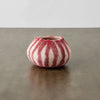 Berry Red Karakul Striped Wool Ukhamba Decorative Bowl