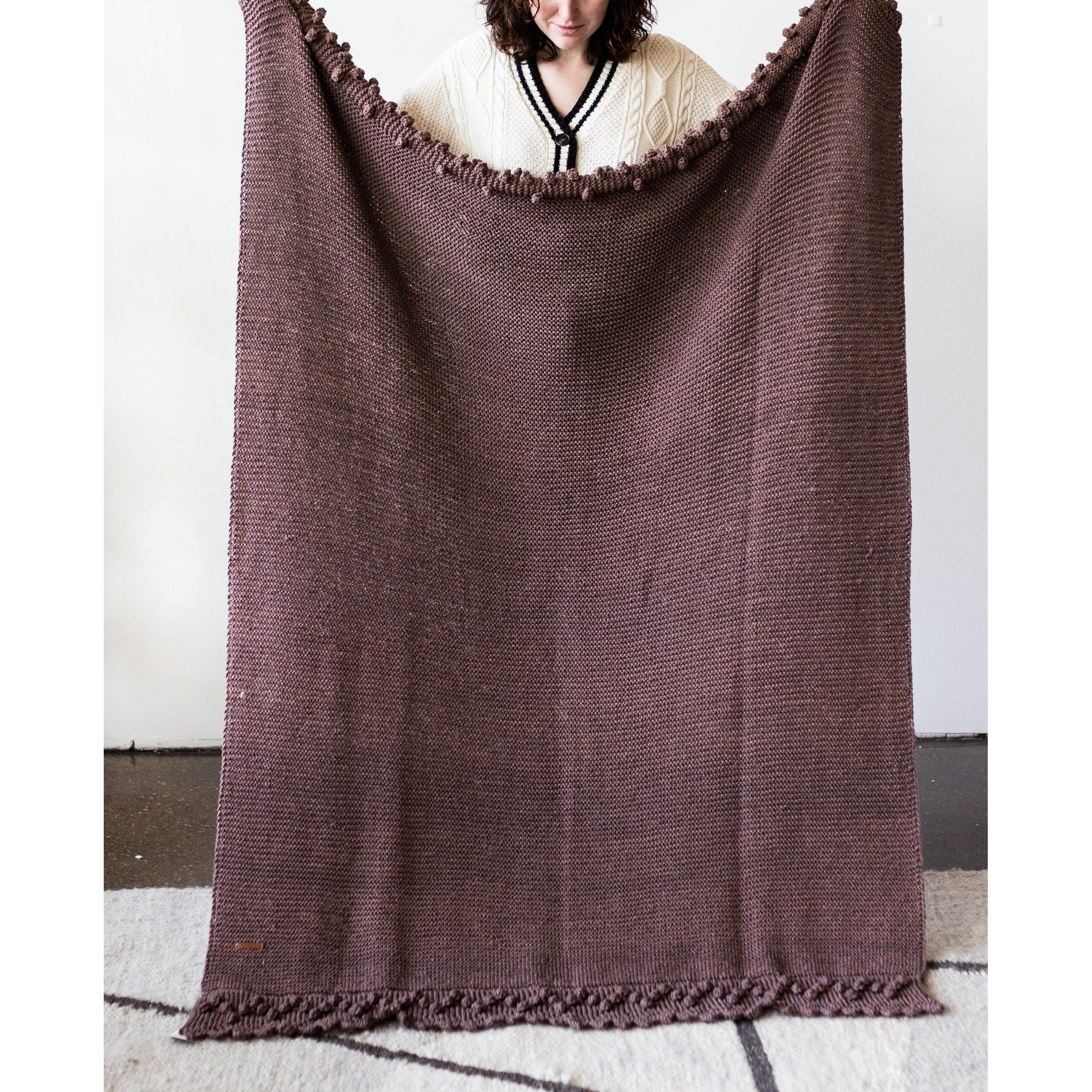 Bobble Lace Edged Eco-Cotton Throw