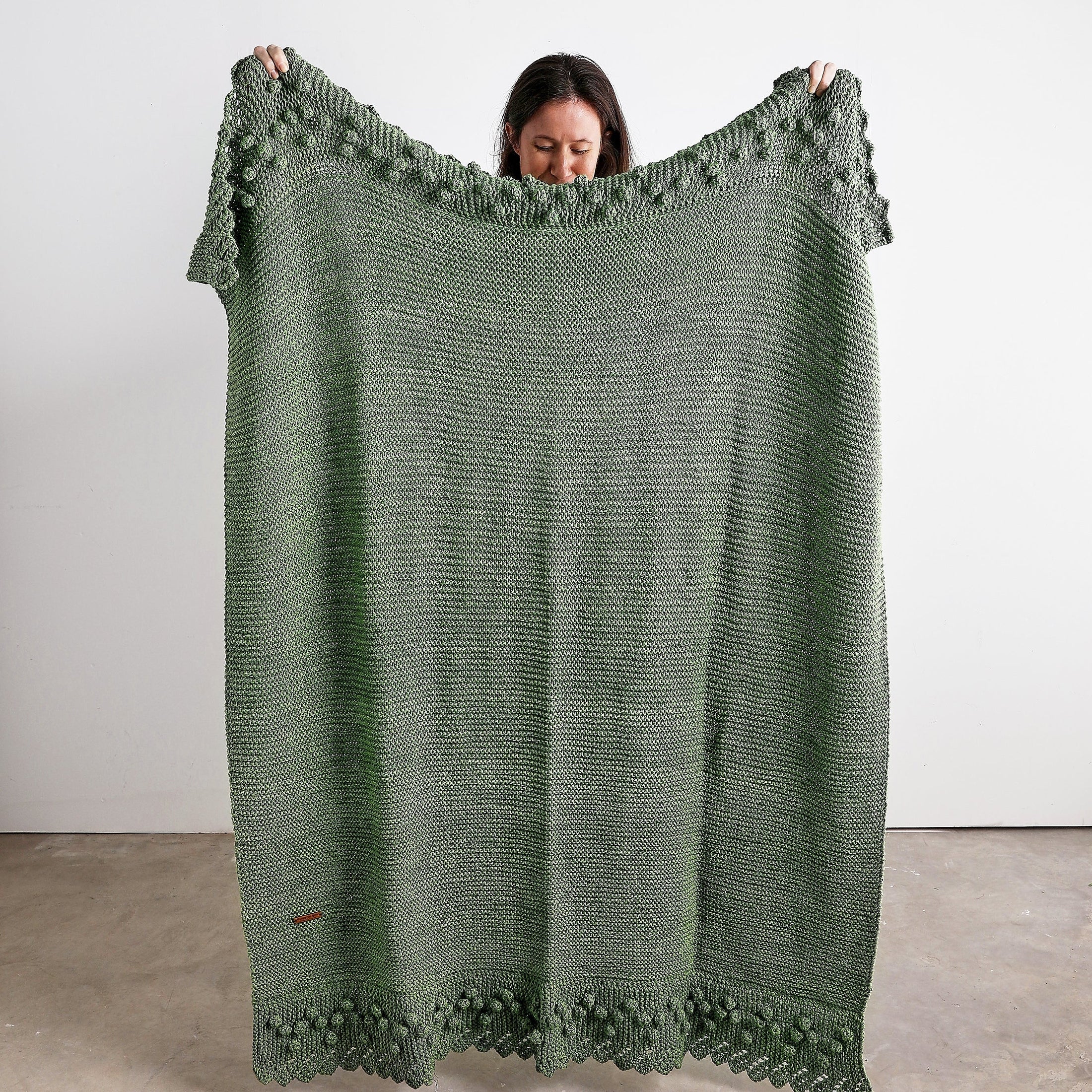 Bobble Lace Edged Eco-Cotton Throw