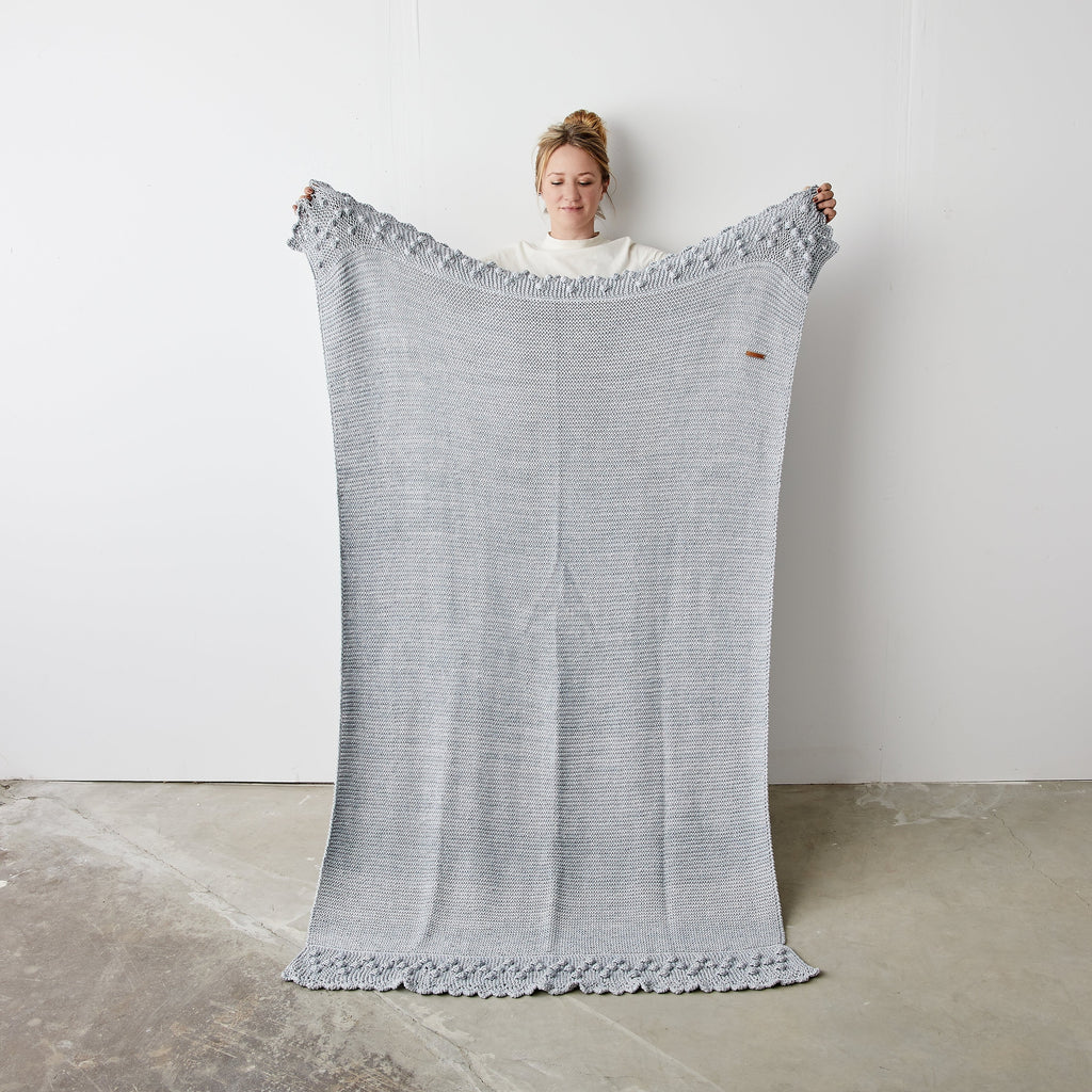 Bobble Lace Edged Eco-Cotton Throw