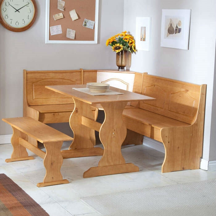 Brazilian Pine Reversible Corner Set 3-Piece | Durable Natural Wood Finish by HomePacific