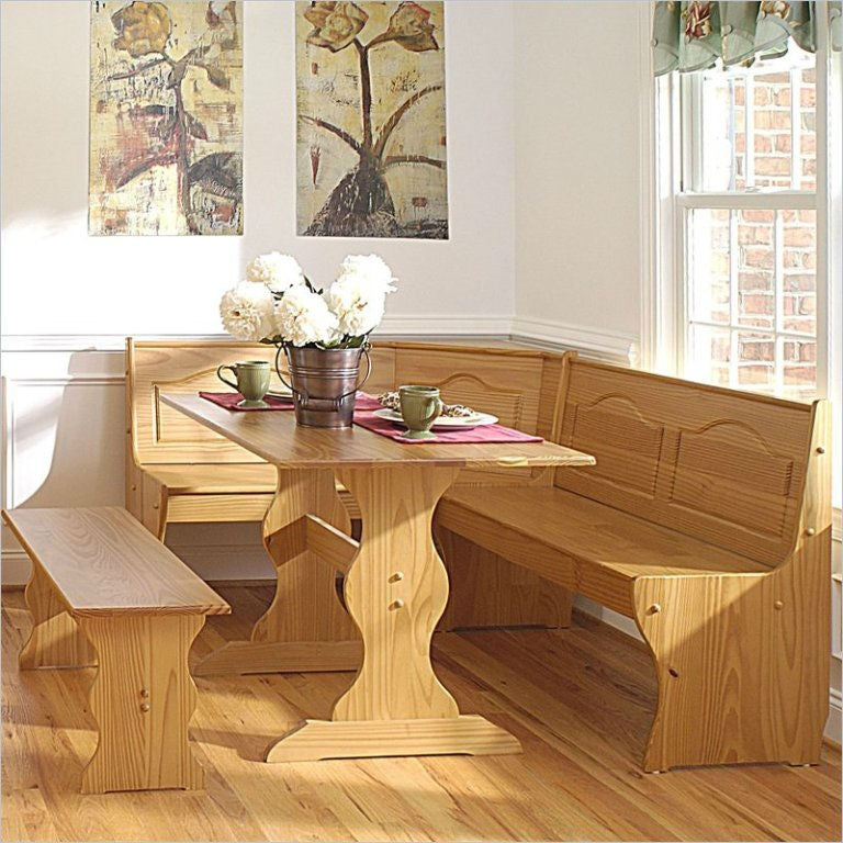 Brazilian Pine Reversible Corner Set 3-Piece | Durable Natural Wood Finish by HomePacific