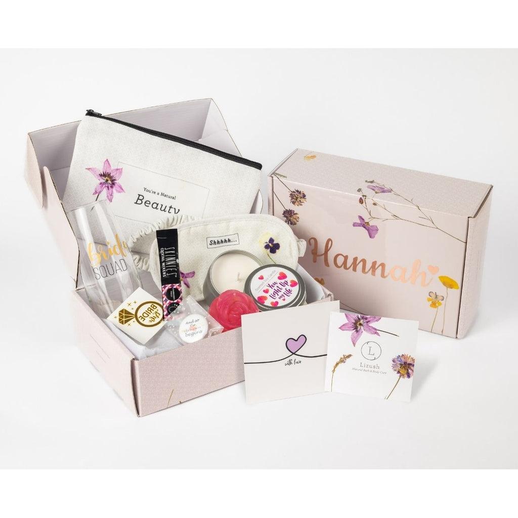 Bridal shower gift, Bridesmaids gift box, Natural spa gift set