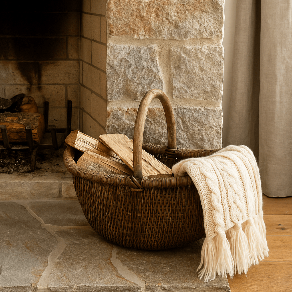 Brodi Decorative Hand-Woven Wicker Basket – Vintage Reproduction, Antique Finish