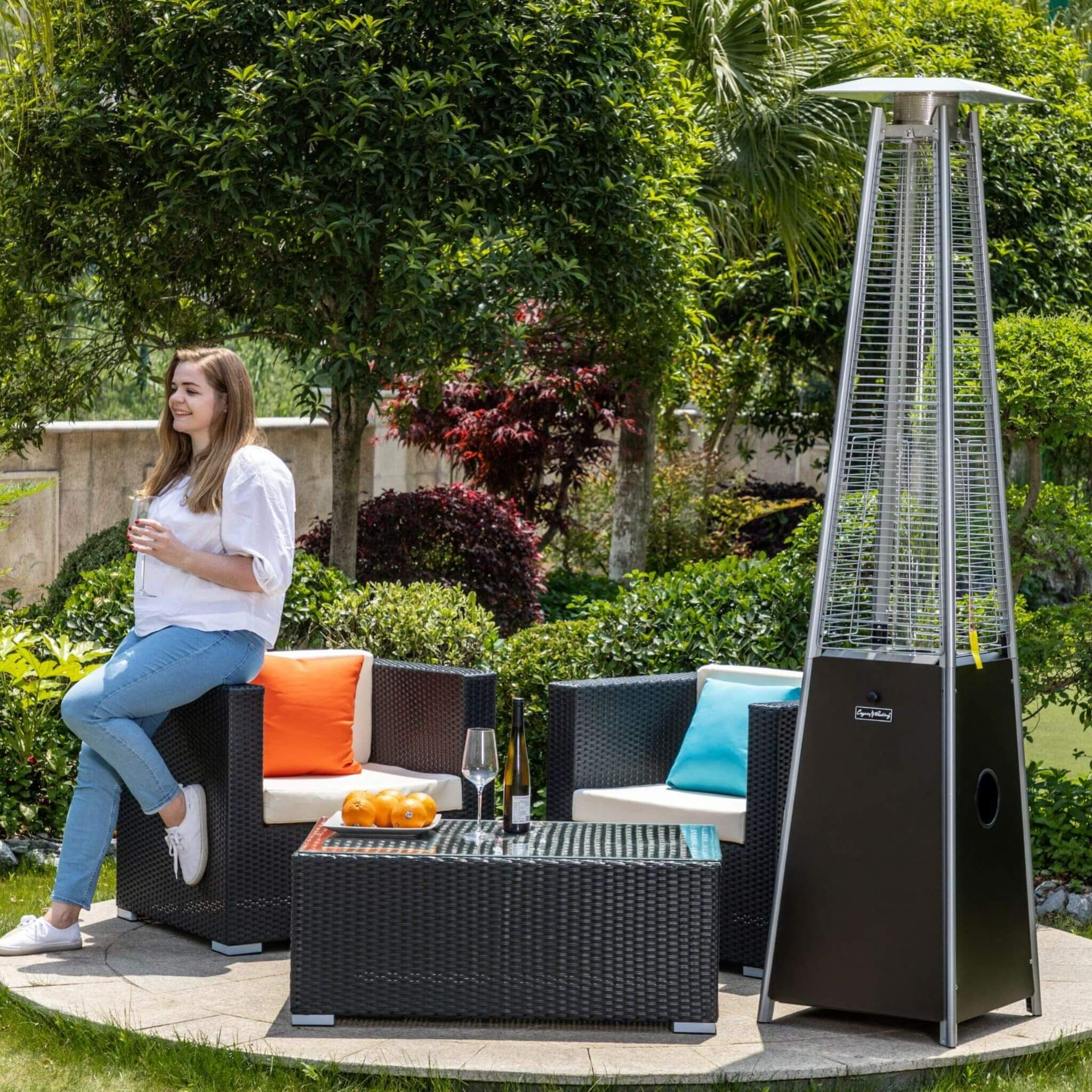 Legacy Heating Commercial Bronze Quartz Glass Tube Patio Outdoor Propane Heater For Backyards, Decks And Restaurants (SAK89210) by SAKSBY WHOLESALE