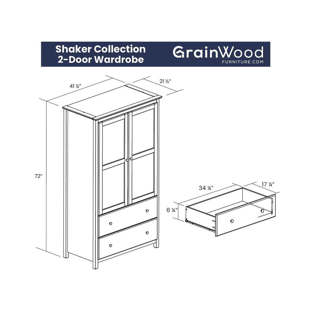 Solid Wood Armoire With Hanging Bar | Durable Storage For Everyday Use by HomePacific