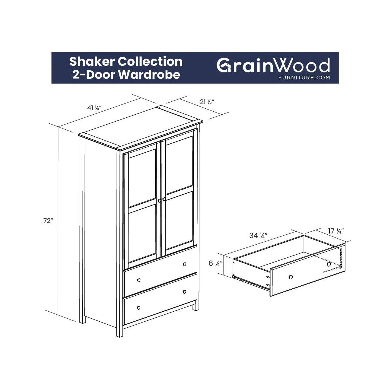 Solid Wood Armoire With Hanging Bar | Durable Storage For Everyday Use by HomePacific