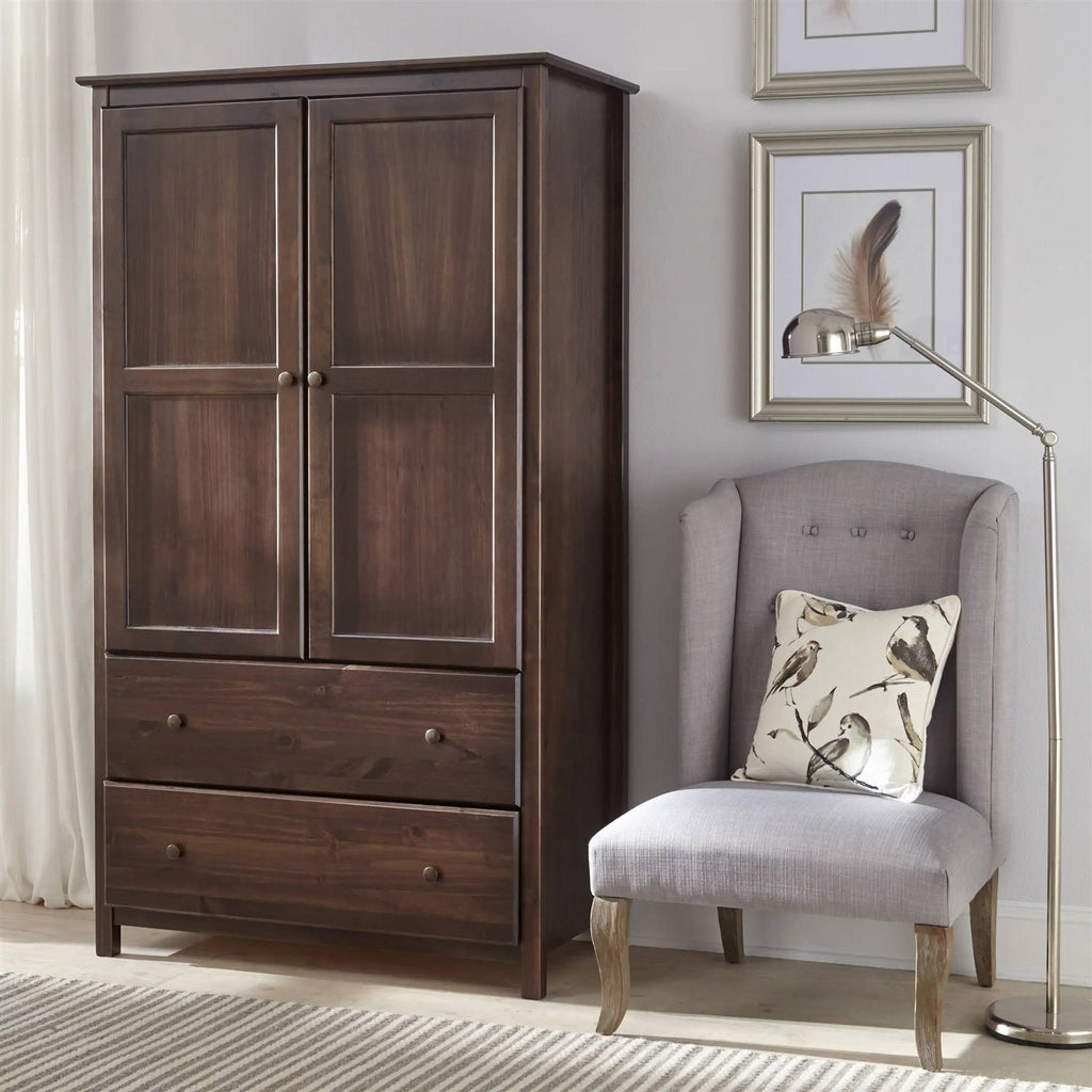Solid Wood Armoire With Hanging Bar | Durable Storage For Everyday Use by HomePacific