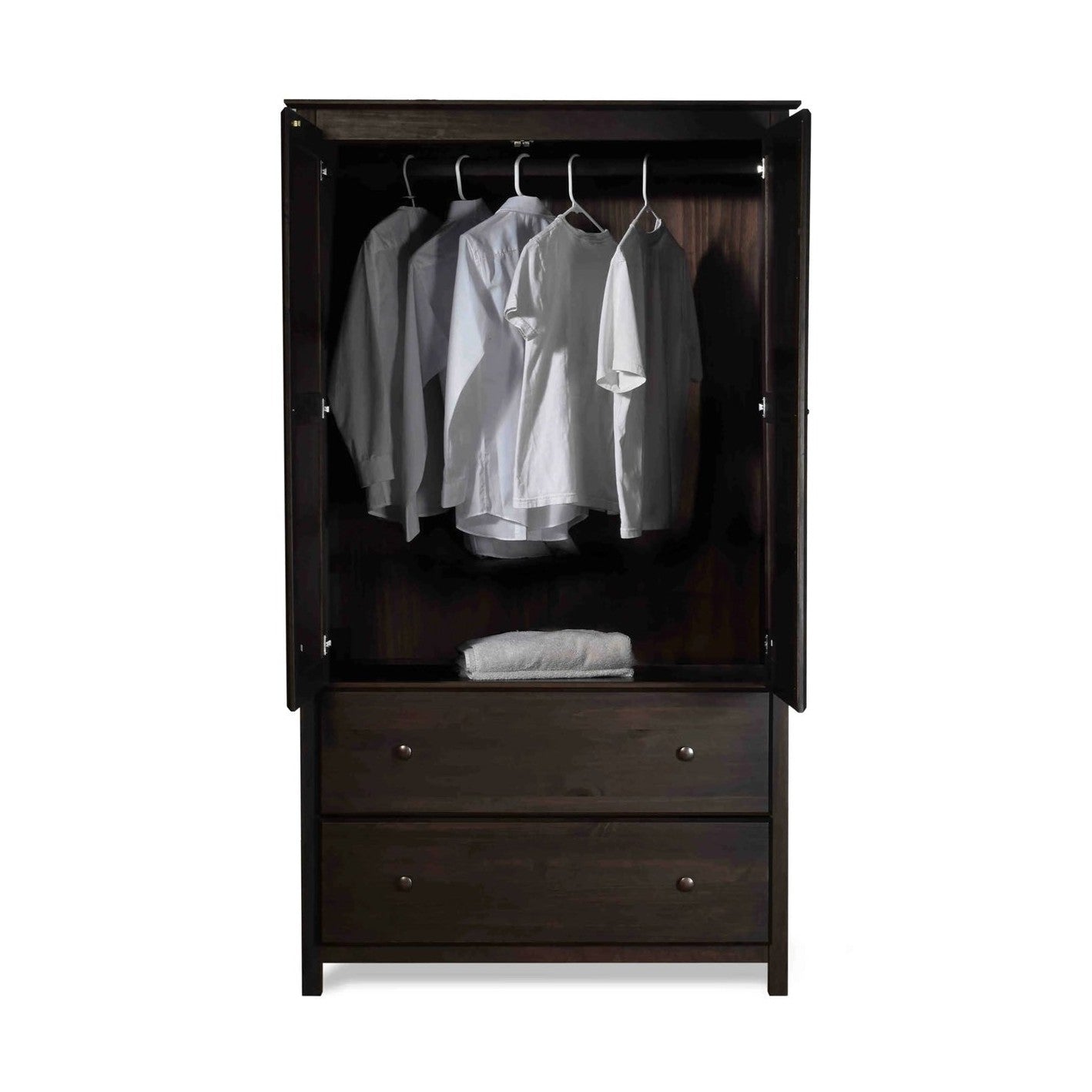 Solid Wood Armoire With Hanging Bar | Durable Storage For Everyday Use by HomePacific