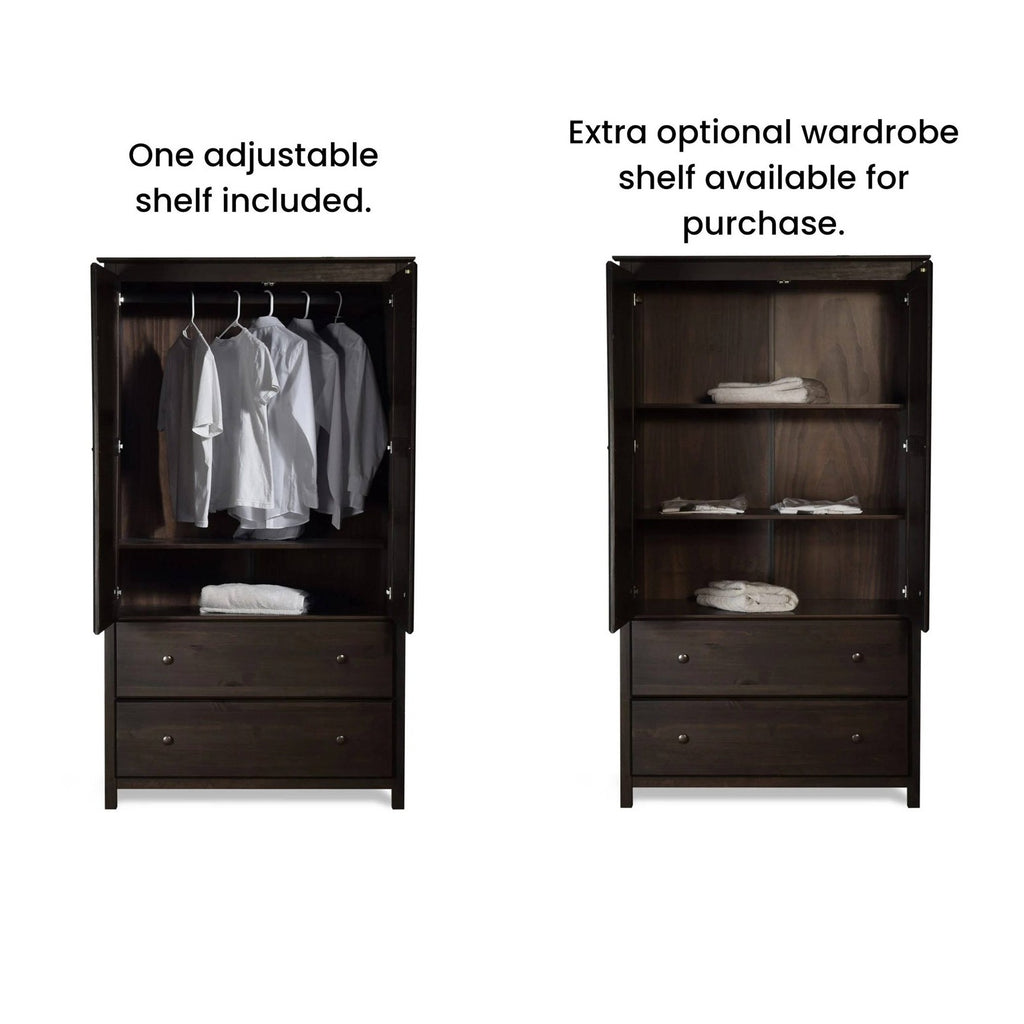 Solid Wood Armoire With Hanging Bar | Durable Storage For Everyday Use by HomePacific