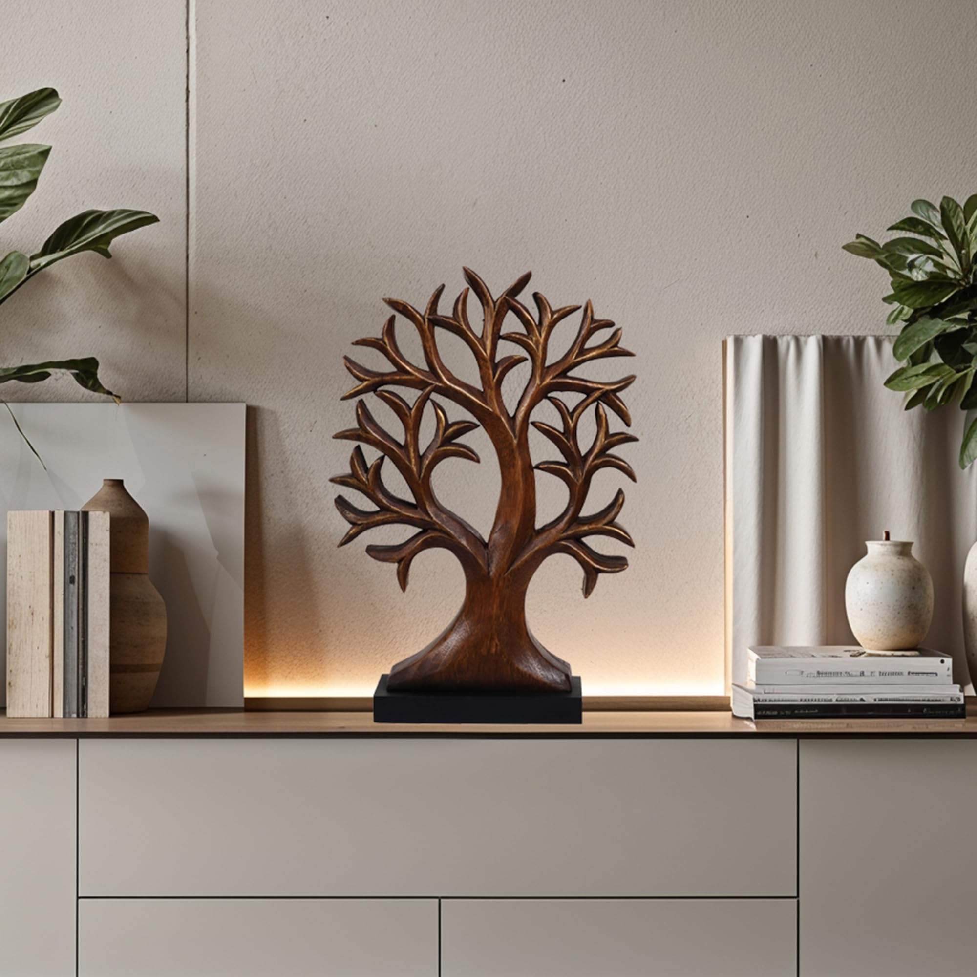 Brumit Tree of Life Wooden Sculpture – Large Hand-Carved Decor | Decozen Luxe, Gift for Mom