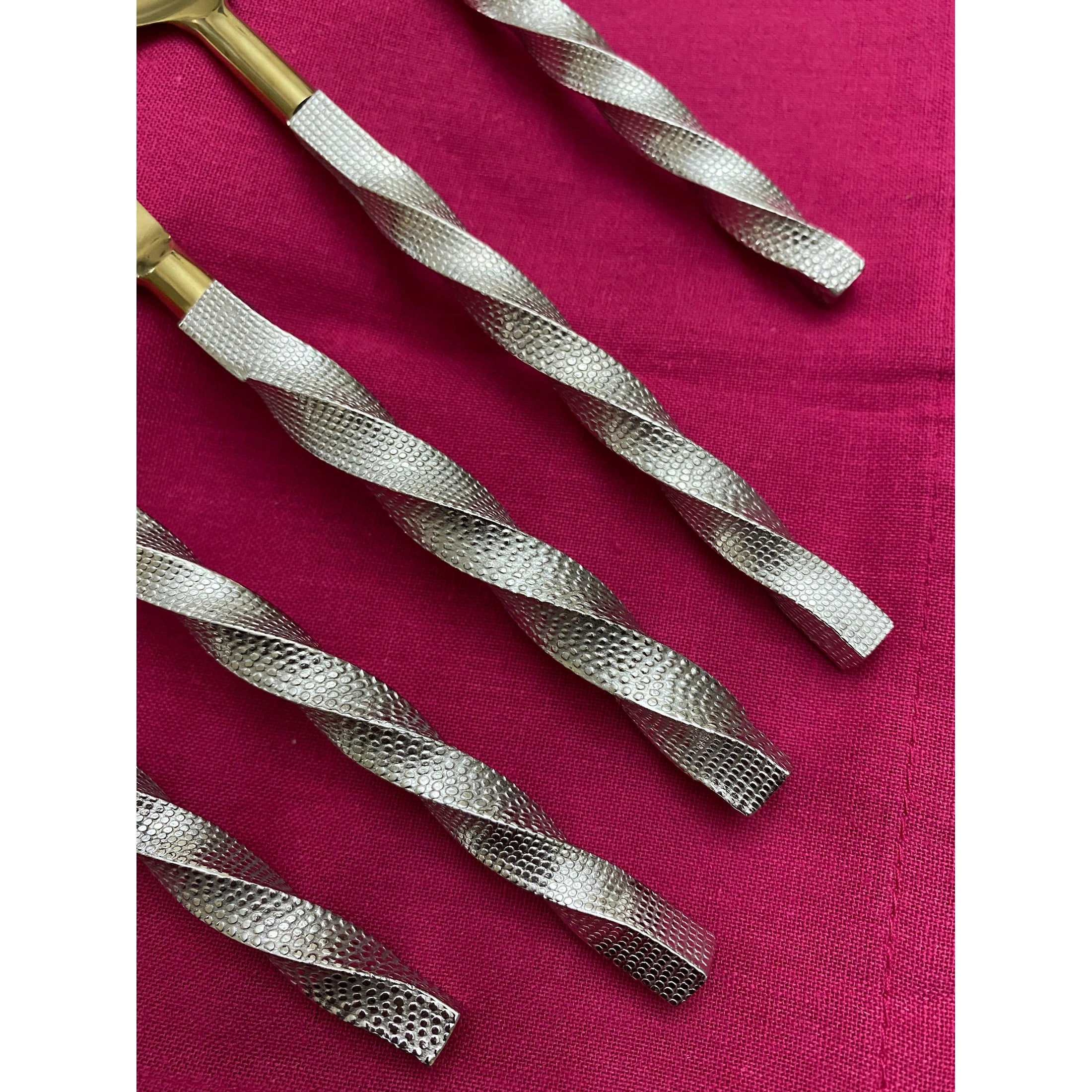 Brushed Stainless Flatware Twisted Elegance | Vibhsa