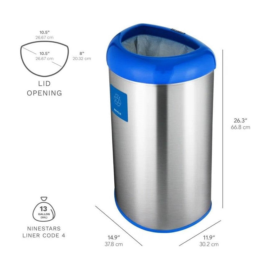 Brushed Stainless Steel Kitchen Trash Can | HomePacific