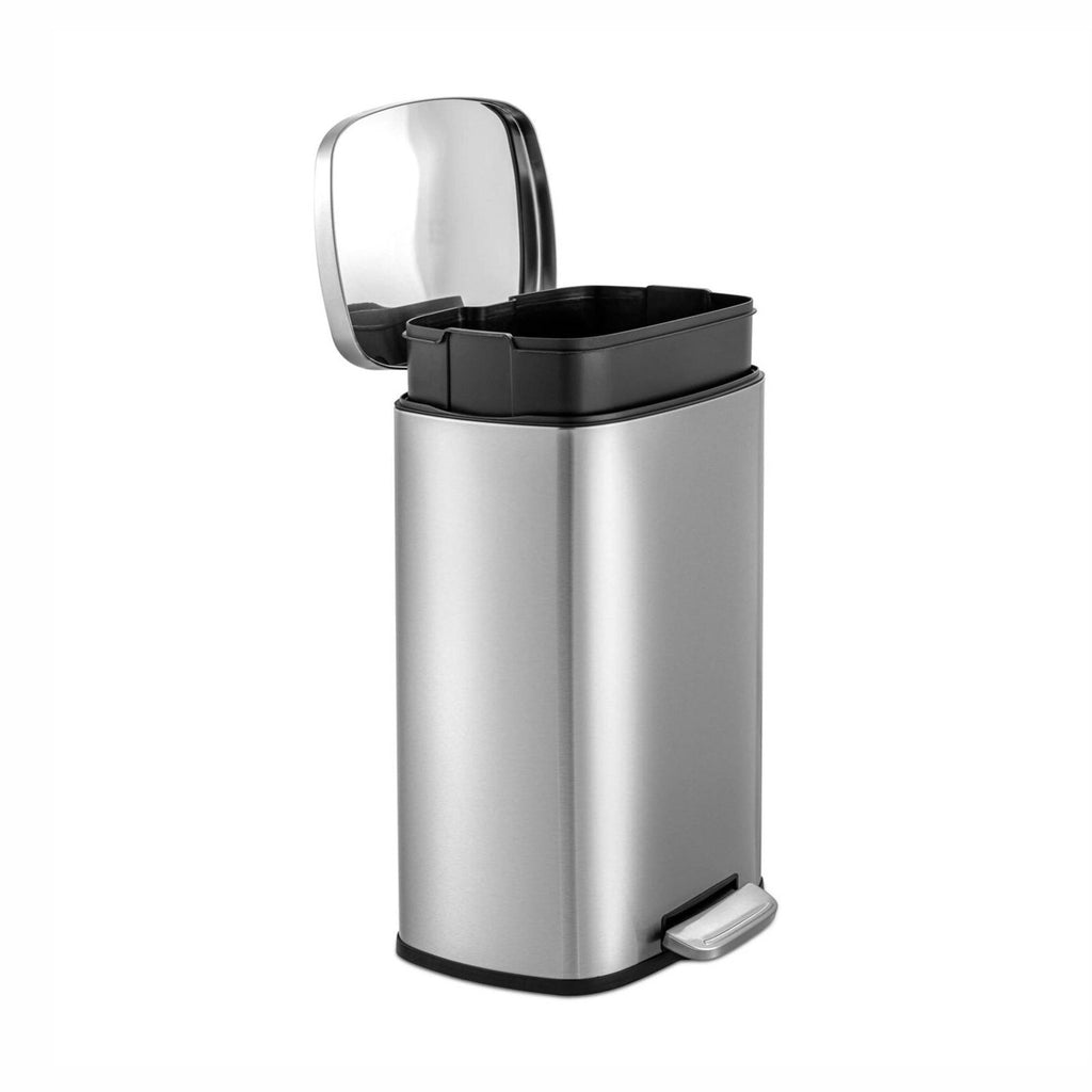 Brushed Stainless Steel Kitchen Trash Can With Step Lid by HomePacific