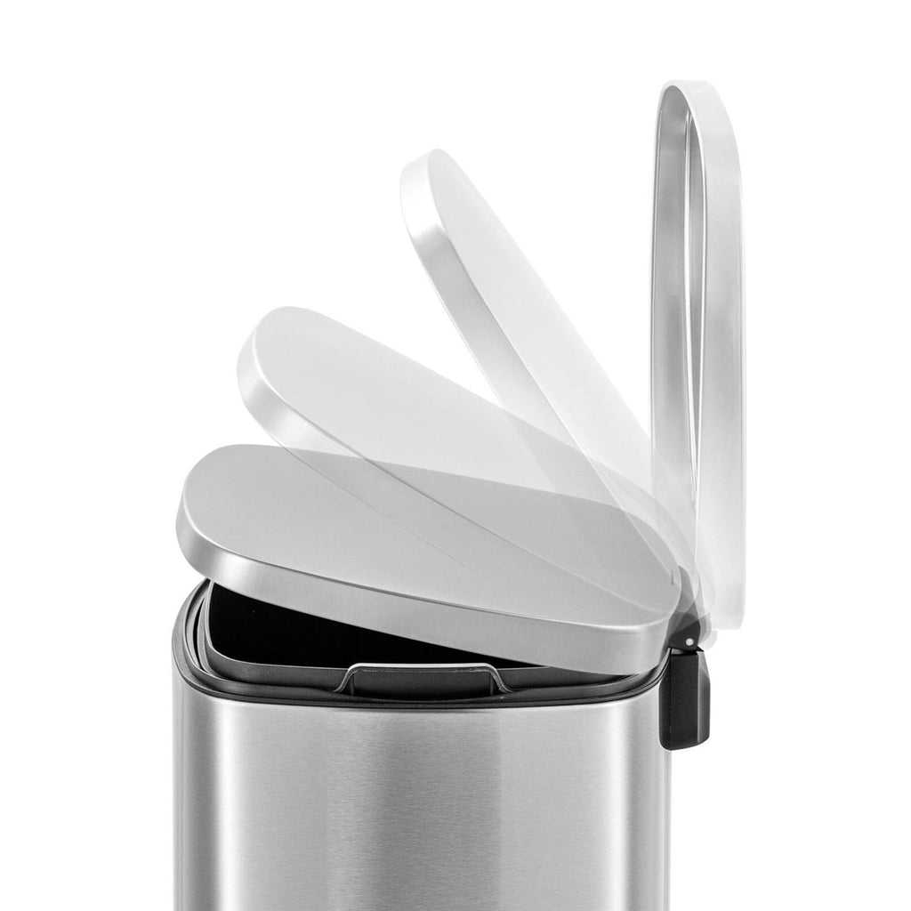 Brushed Stainless Steel Kitchen Trash Can With Step Lid by HomePacific