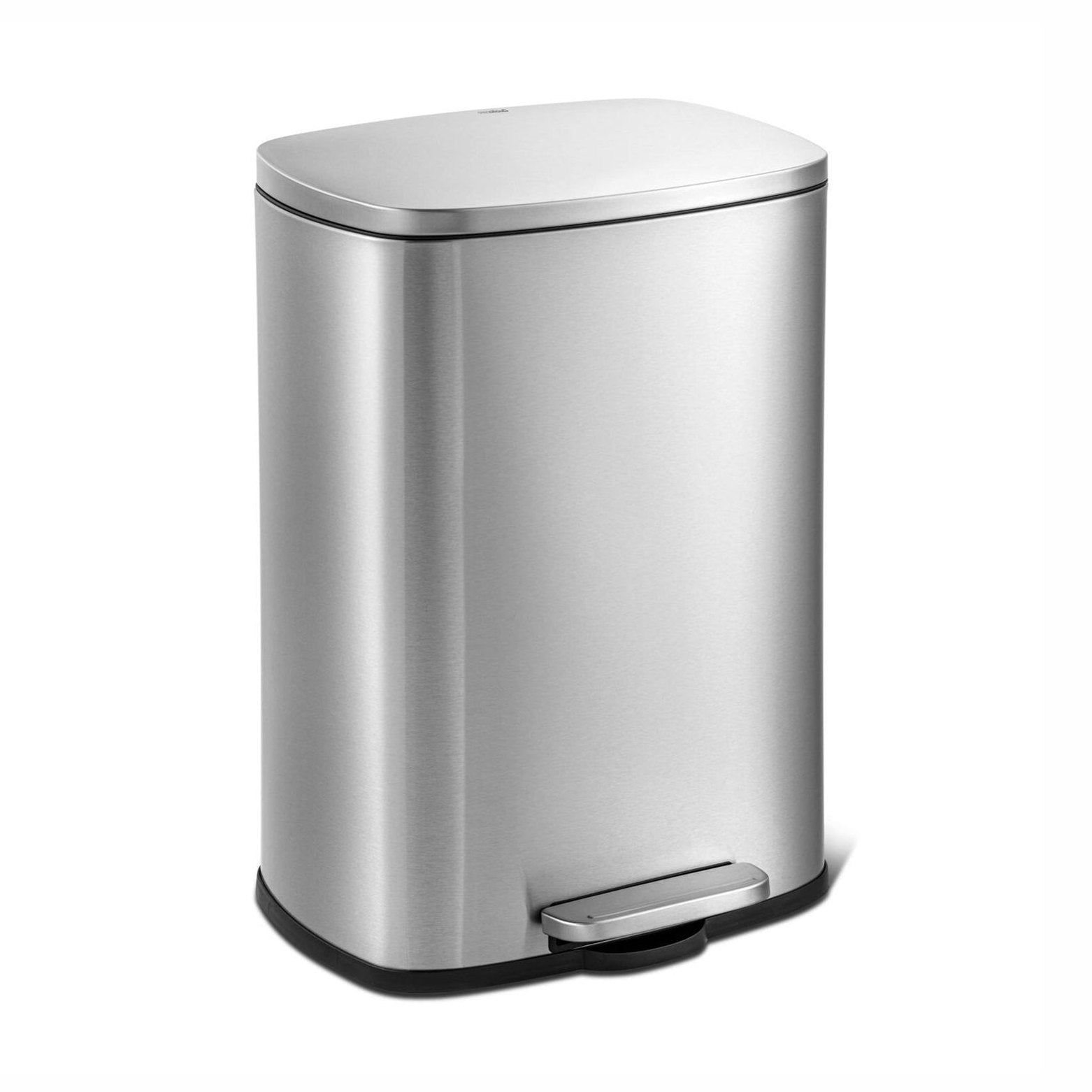 Brushed Stainless Steel Kitchen Trash Can With Step Lid by HomePacific