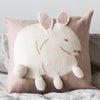 Bunny Rabbit Blush Wool Throw Pillow