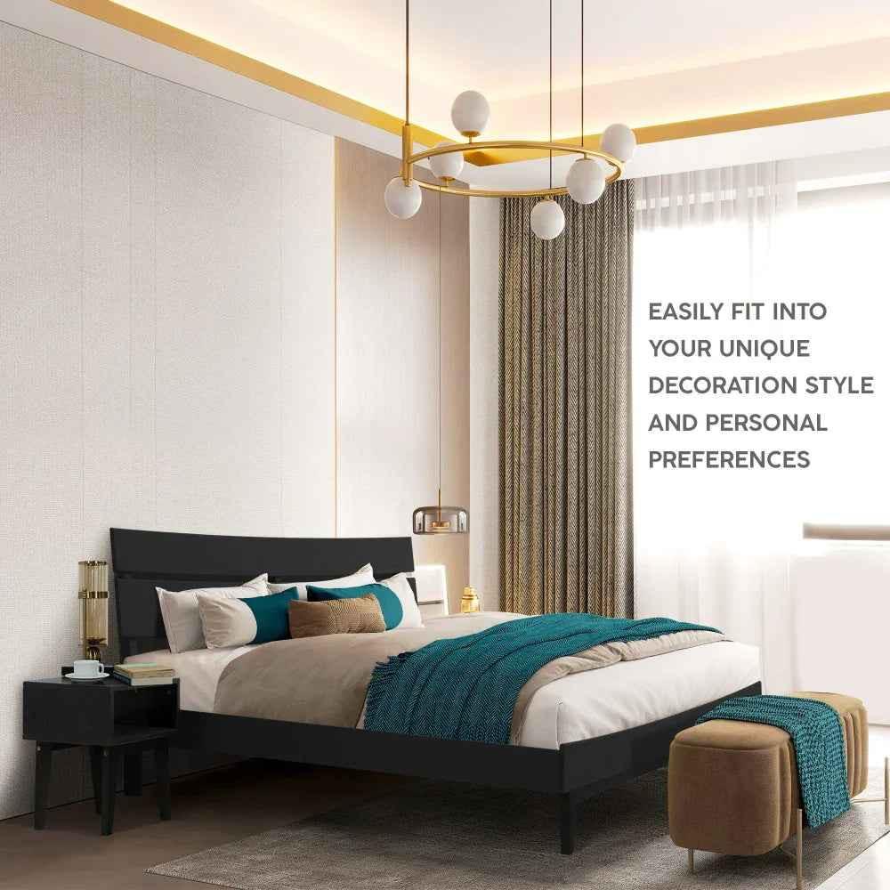 [Buy 1 Get 1] Aurora Solid Wood Bed Frame & Nightstand