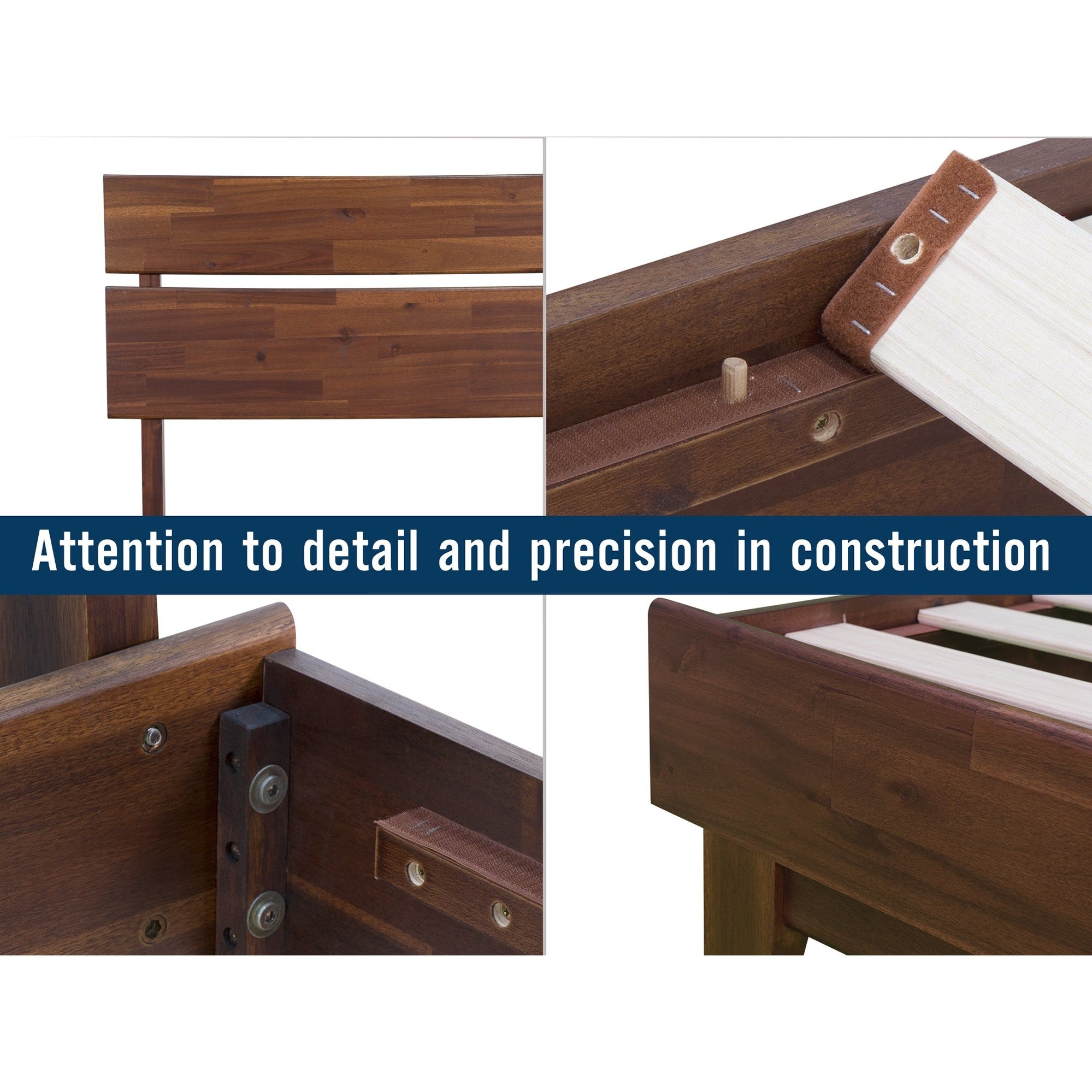 [Buy 1 Get 1] Aurora Solid Wood Bed Frame & Nightstand