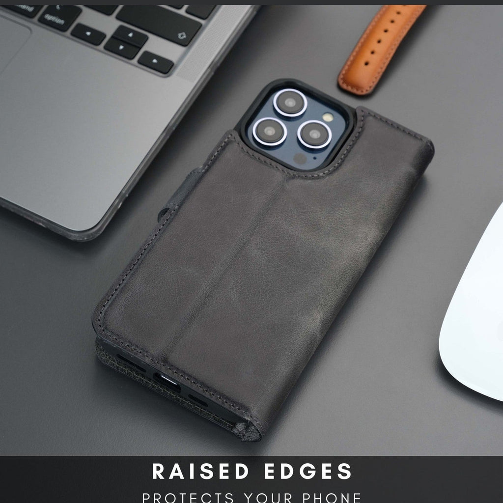 Casper Leather iPhone 15 Pro Max Wallet Case | Detachable MagSafe Compatible RFID Protection