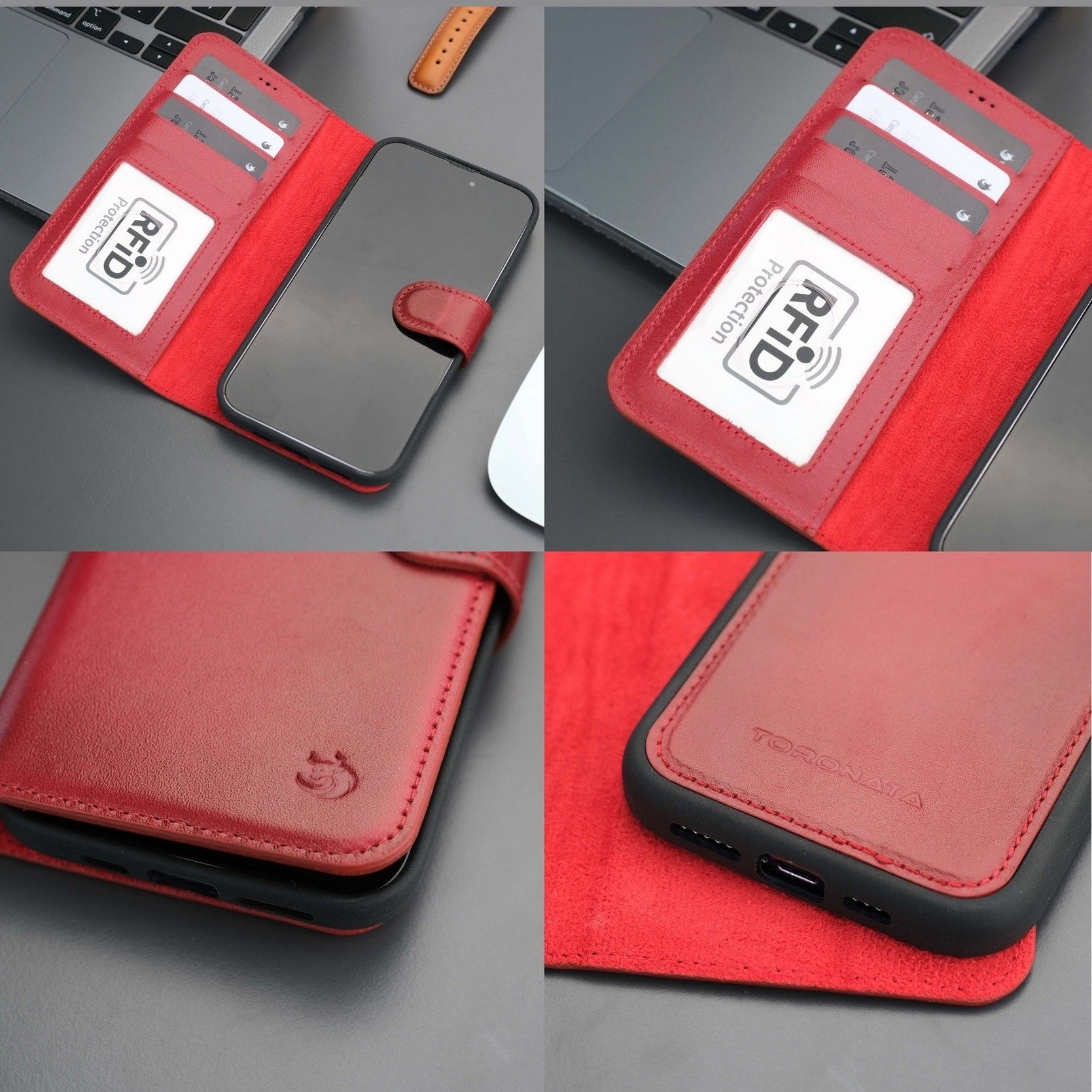 Casper Leather iPhone 15 Pro Max Wallet Case | Detachable MagSafe Compatible RFID Protection