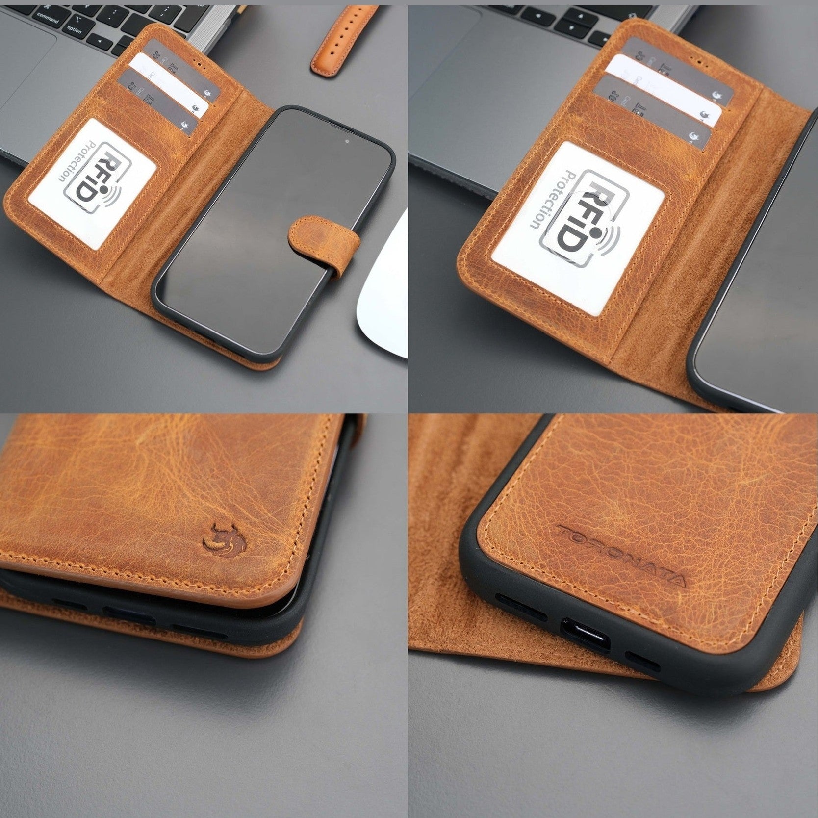 Casper Leather iPhone 15 Pro Max Wallet Case | Detachable MagSafe Compatible RFID Protection