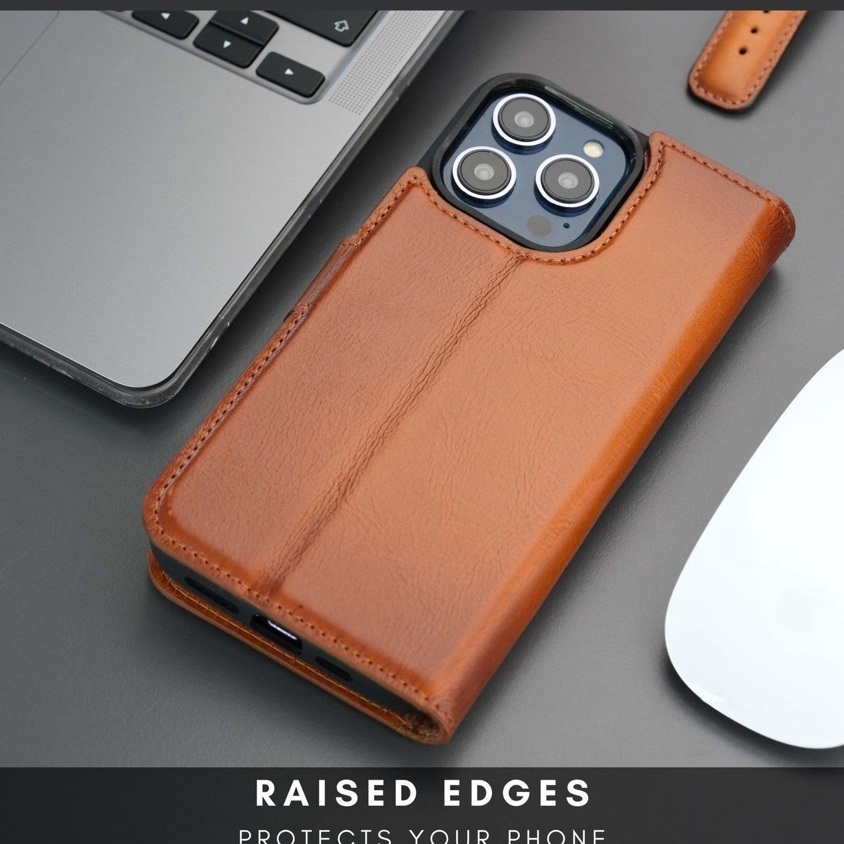 Casper Leather iPhone 15 Pro Max Wallet Case | Detachable MagSafe Compatible RFID Protection