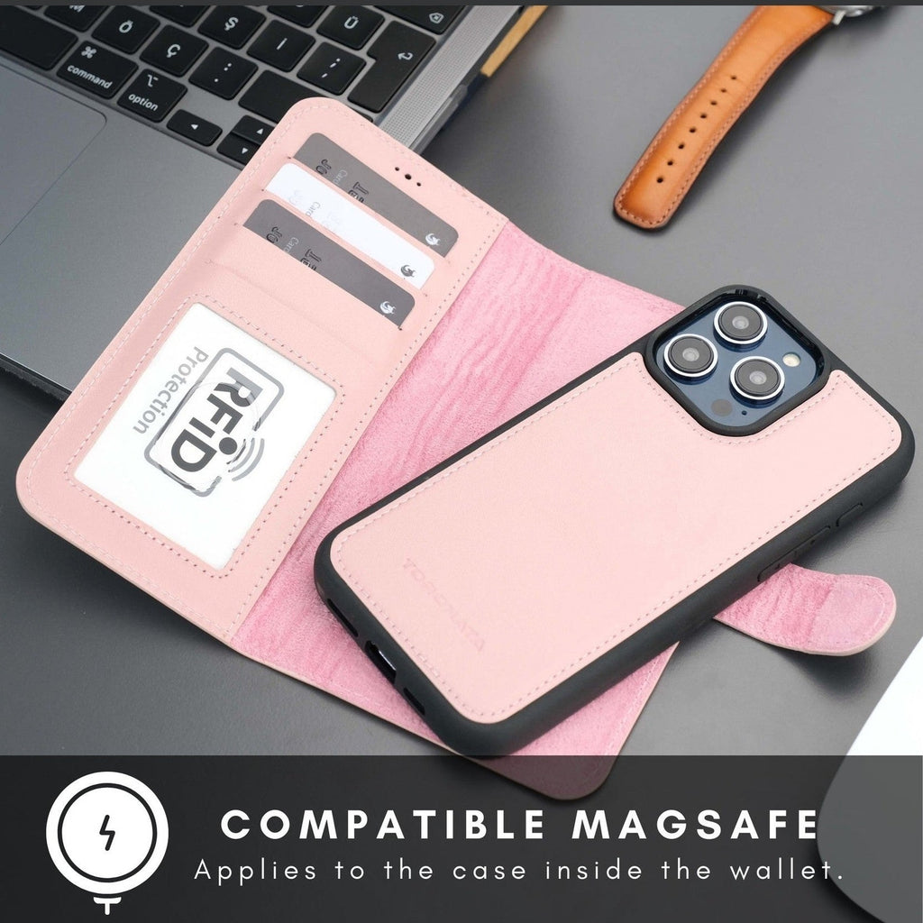 Casper Leather iPhone 15 Pro Max Wallet Case | Detachable MagSafe Compatible RFID Protection