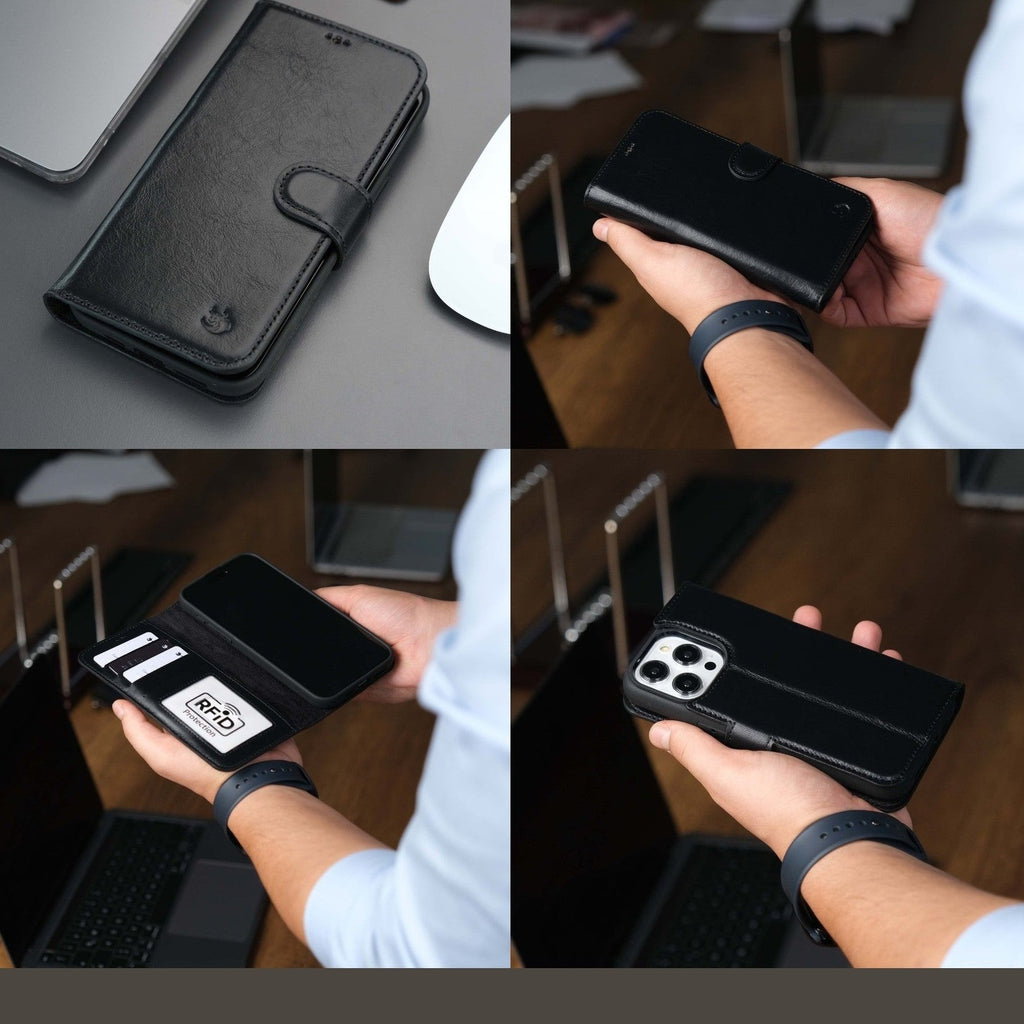 Casper Leather iPhone 15 Pro Wallet Case | Detachable MagSafe Compatible RFID Protection