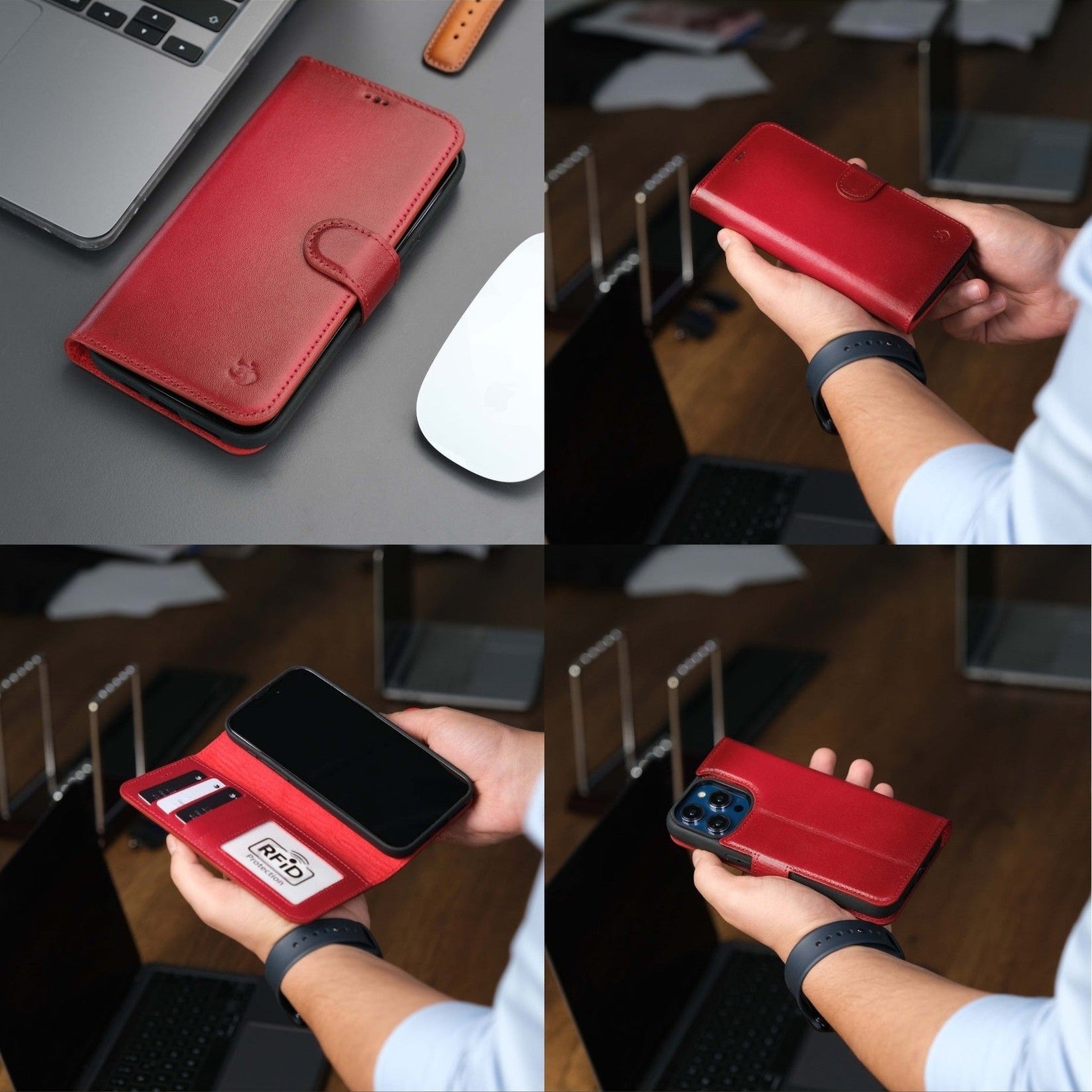 Casper Leather iPhone 15 Pro Wallet Case | Detachable MagSafe Compatible RFID Protection