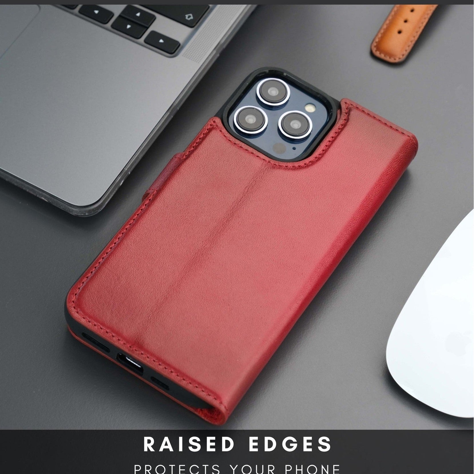 Casper Leather iPhone 15 Pro Wallet Case | Detachable MagSafe Compatible RFID Protection