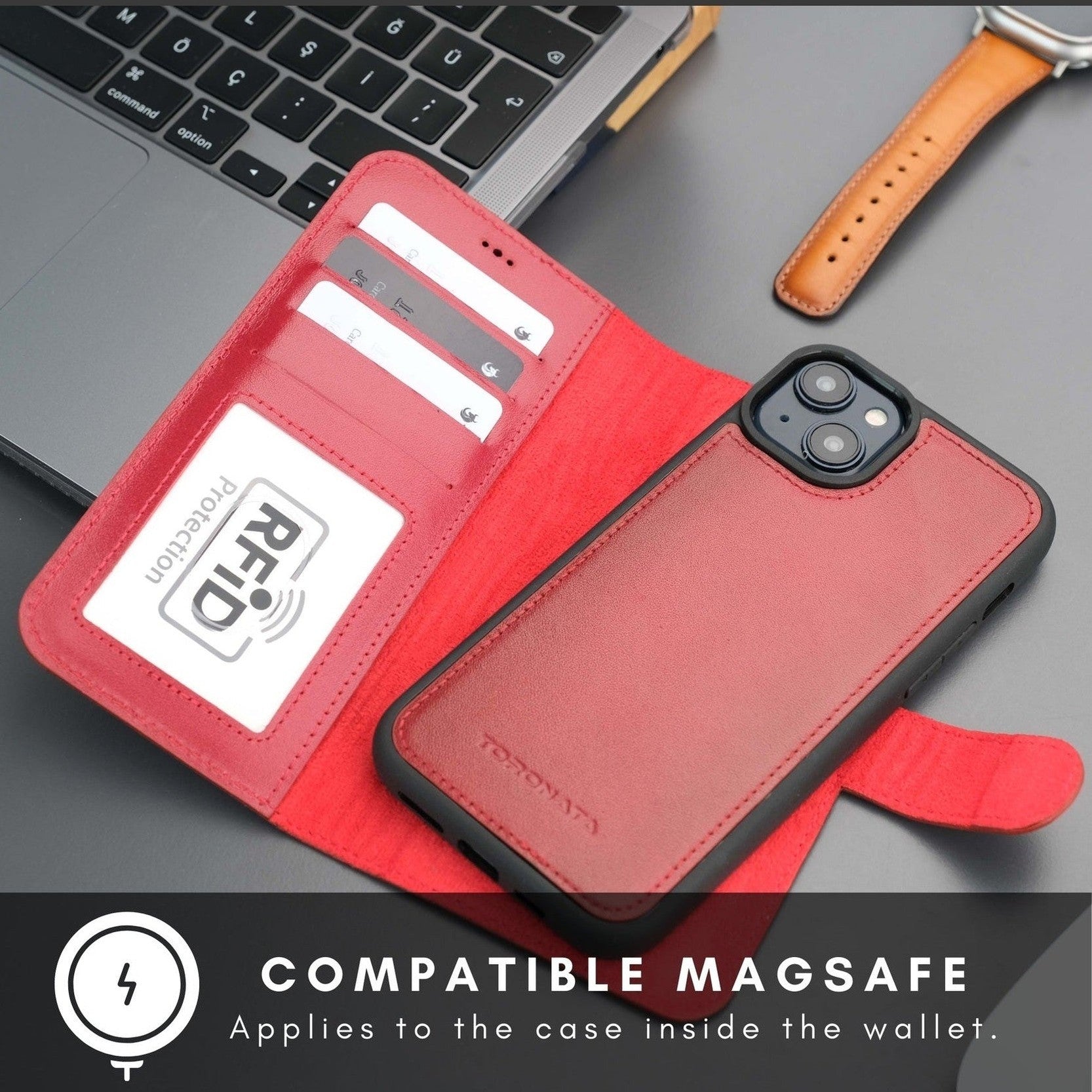 Casper iPhone 16 Plus Wallet Case Leather MagSafe