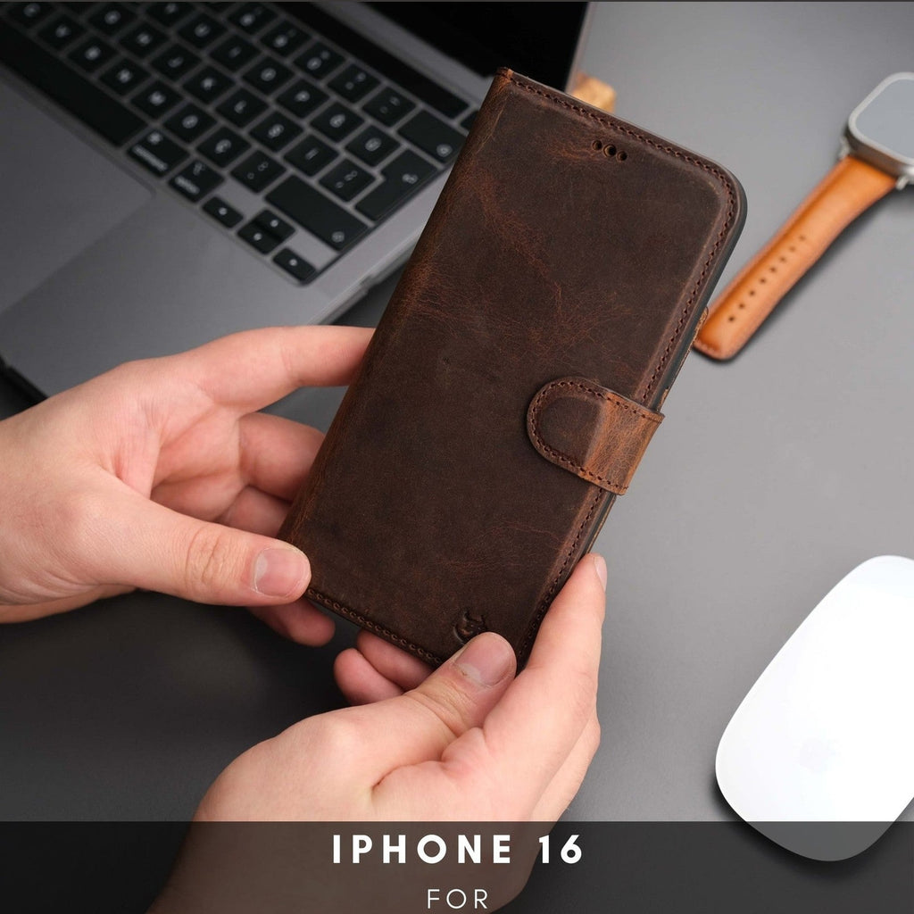 Casper iPhone 16 Wallet Case Leather MagSafe