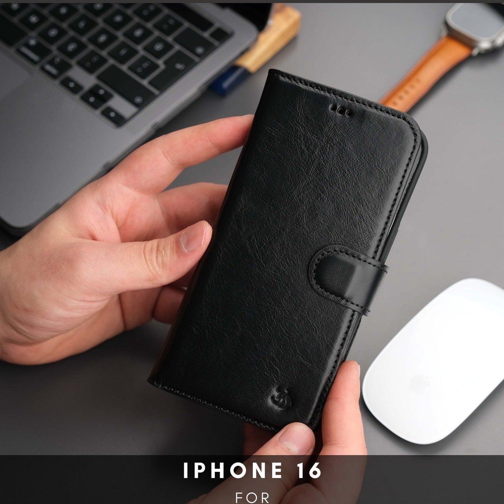 Casper iPhone 16 Wallet Case Leather MagSafe