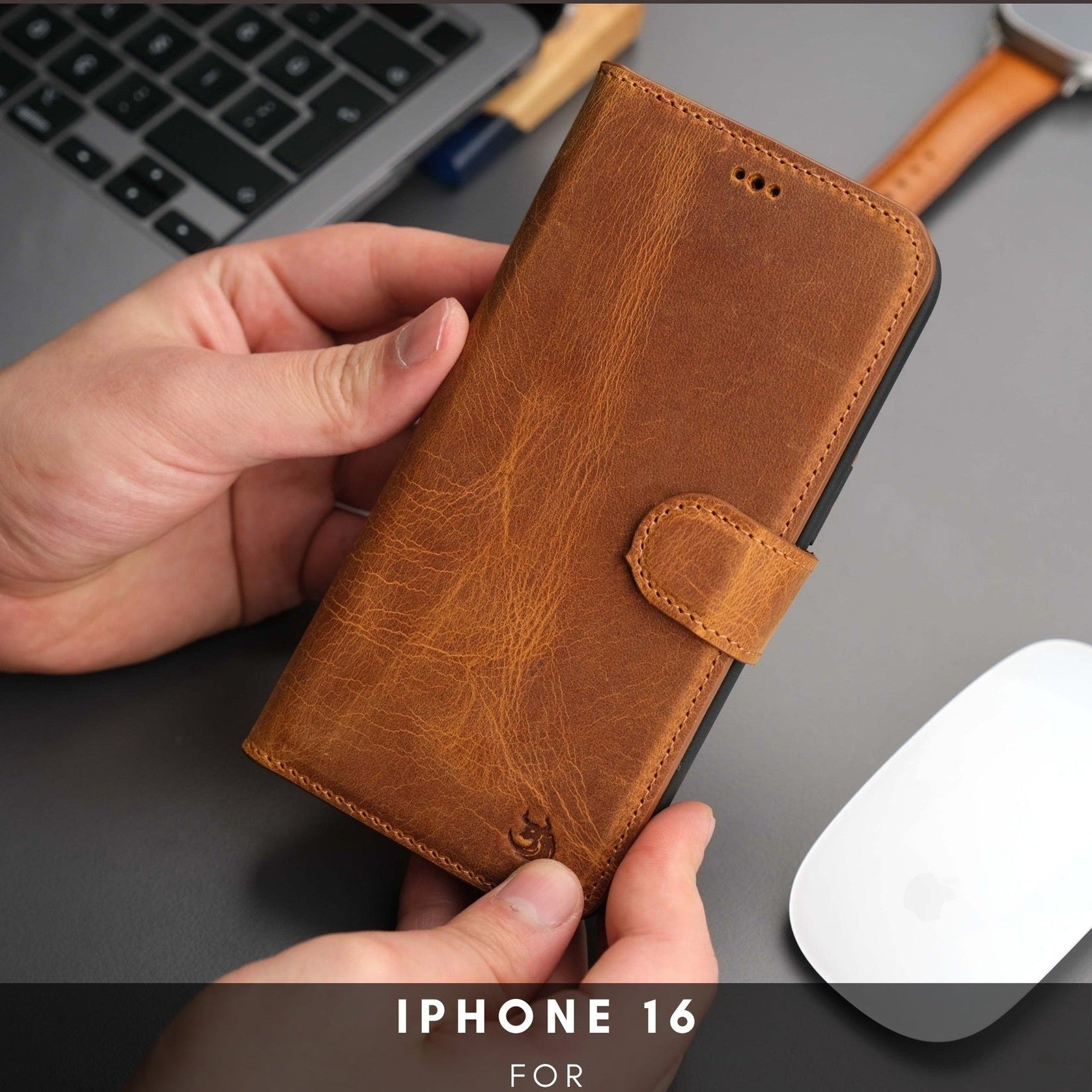 Casper iPhone 16 Wallet Case Leather MagSafe