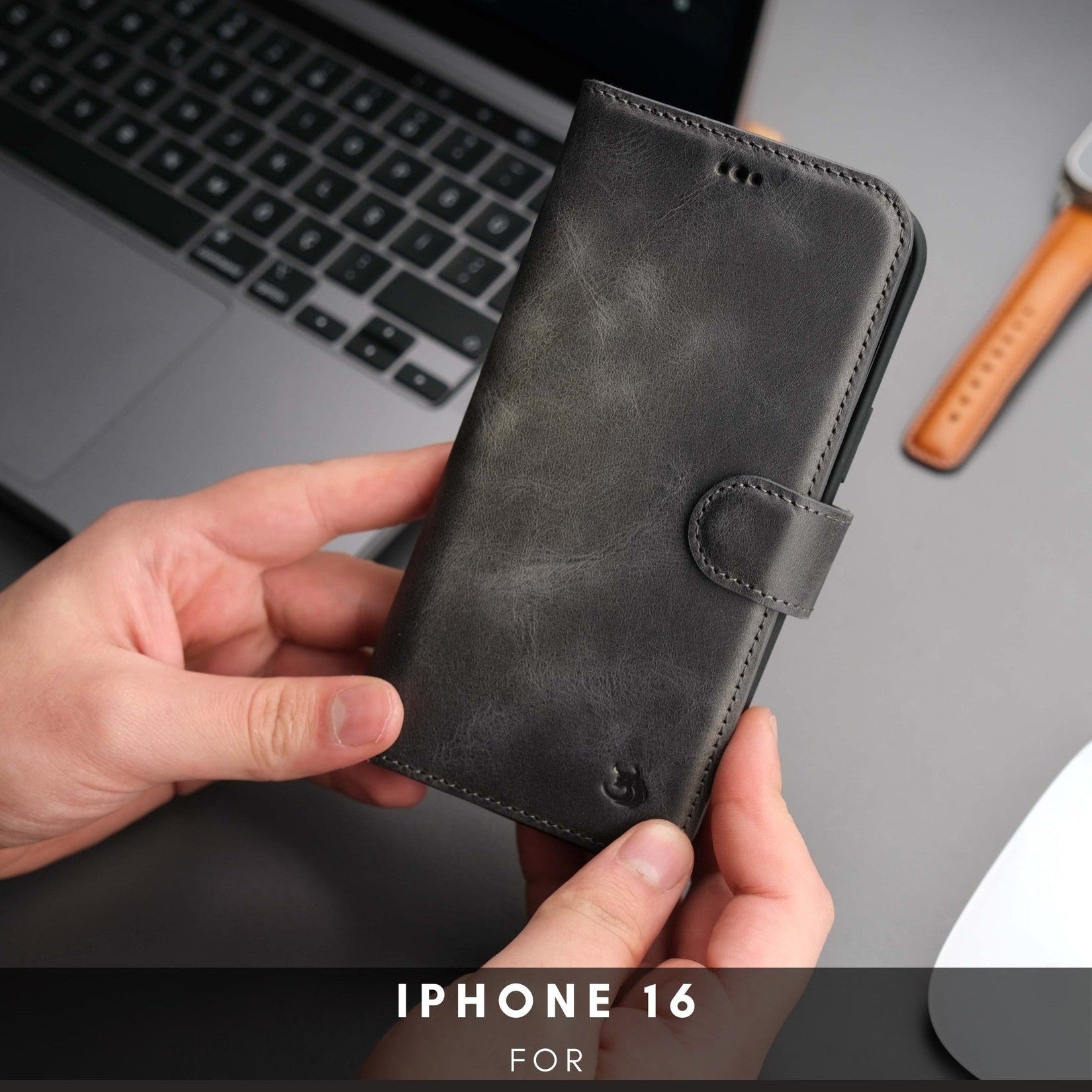 Casper iPhone 16 Wallet Case Leather MagSafe