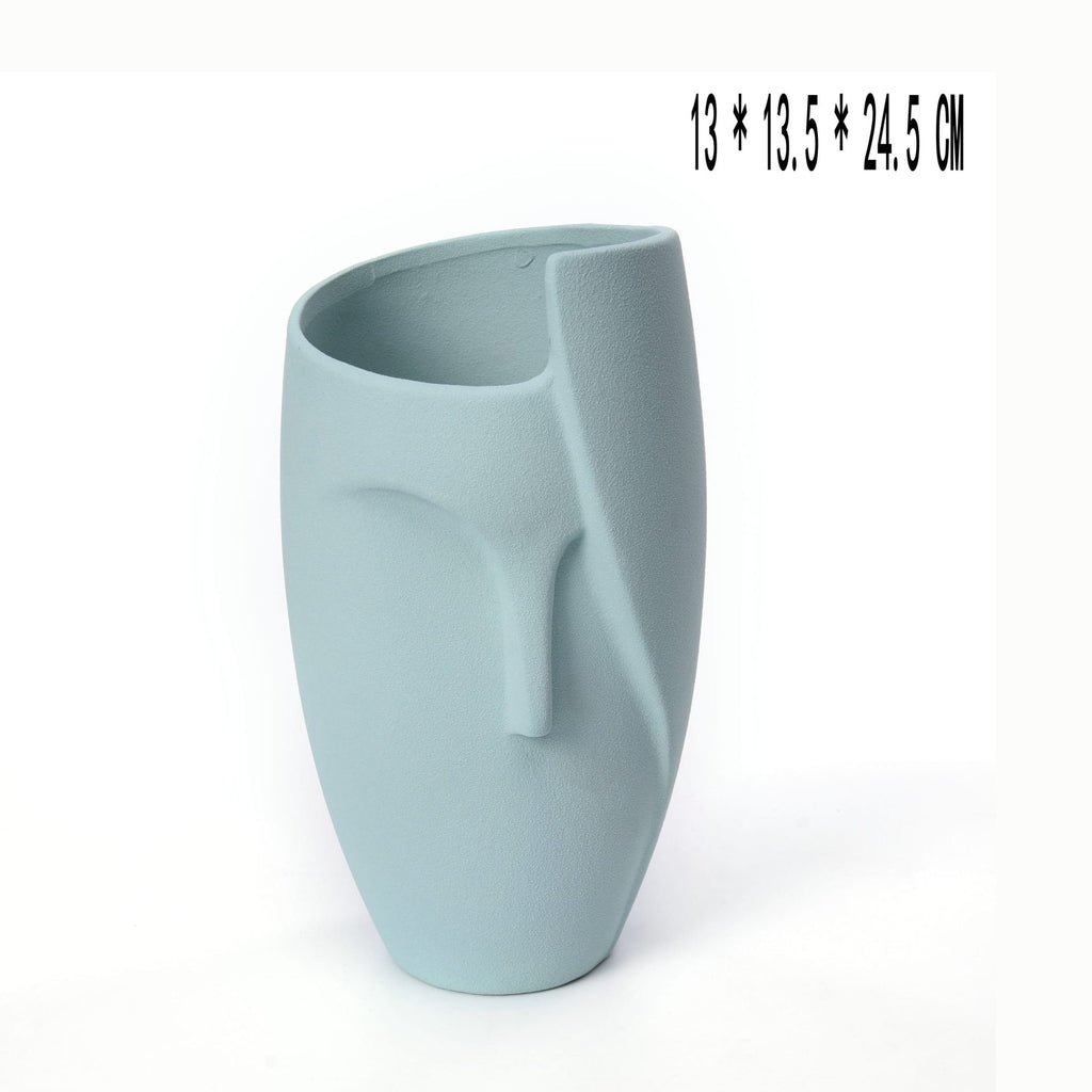 Ceramic Face Planter, Unique Design Face Planter, Eco Friendly Decor | Home Decor | Kitchen + Metal