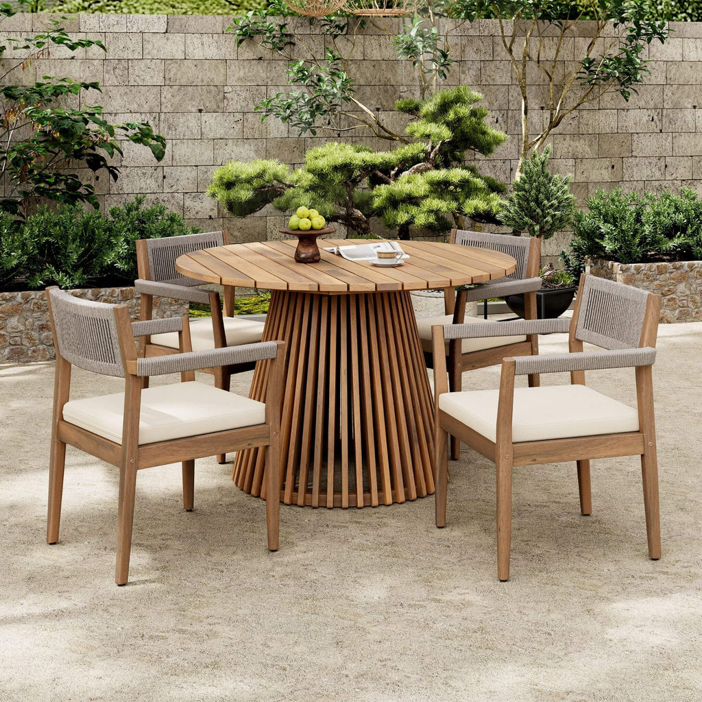 Characteristically Weatherproof AcaciaWood OutdoorDiningSet PremiumCrafted PatioFurniture | SAKSBY