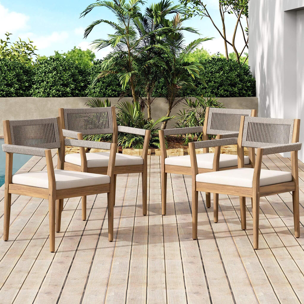 Characteristically Weatherproof AcaciaWood OutdoorDiningSet PremiumCrafted PatioFurniture | SAKSBY