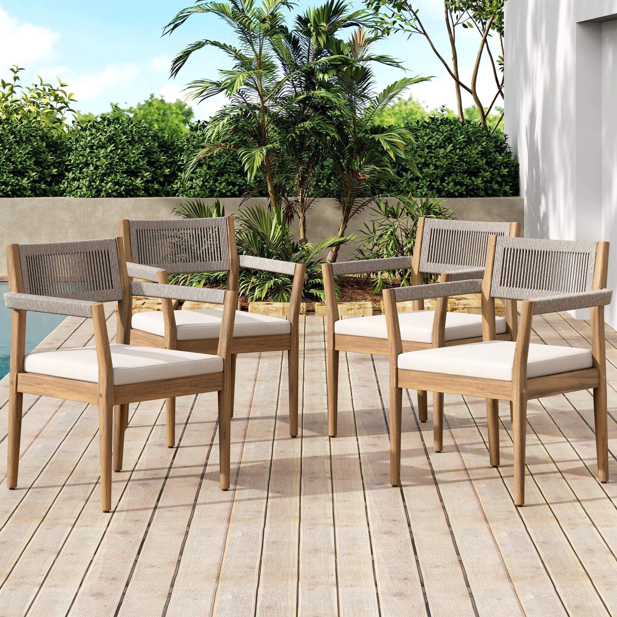 Characteristically Weatherproof AcaciaWood OutdoorDiningSet PremiumCrafted PatioFurniture | SAKSBY