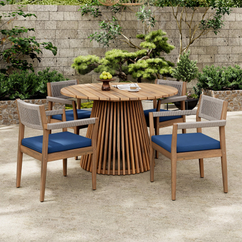 Characteristically Weatherproof AcaciaWood OutdoorDiningSet PremiumCrafted PatioFurniture | SAKSBY