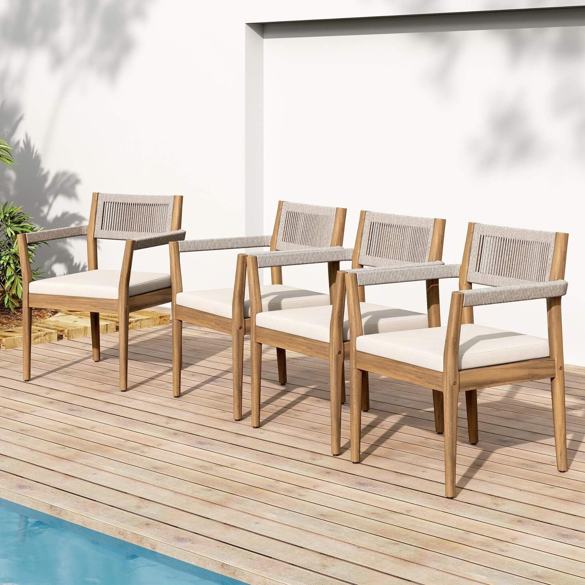 Characteristically Weatherproof AcaciaWood OutdoorDiningSet PremiumCrafted PatioFurniture | SAKSBY