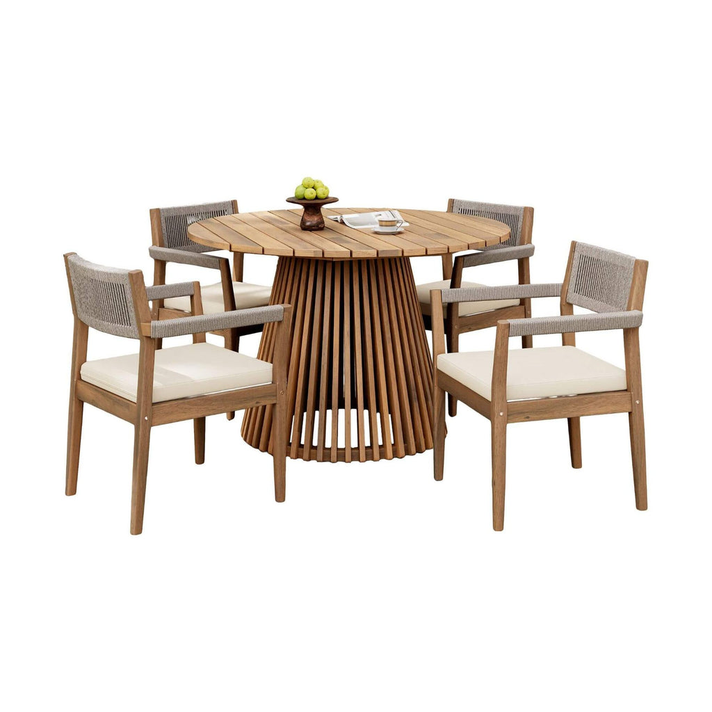 Characteristically Weatherproof AcaciaWood OutdoorDiningSet PremiumCrafted PatioFurniture | SAKSBY